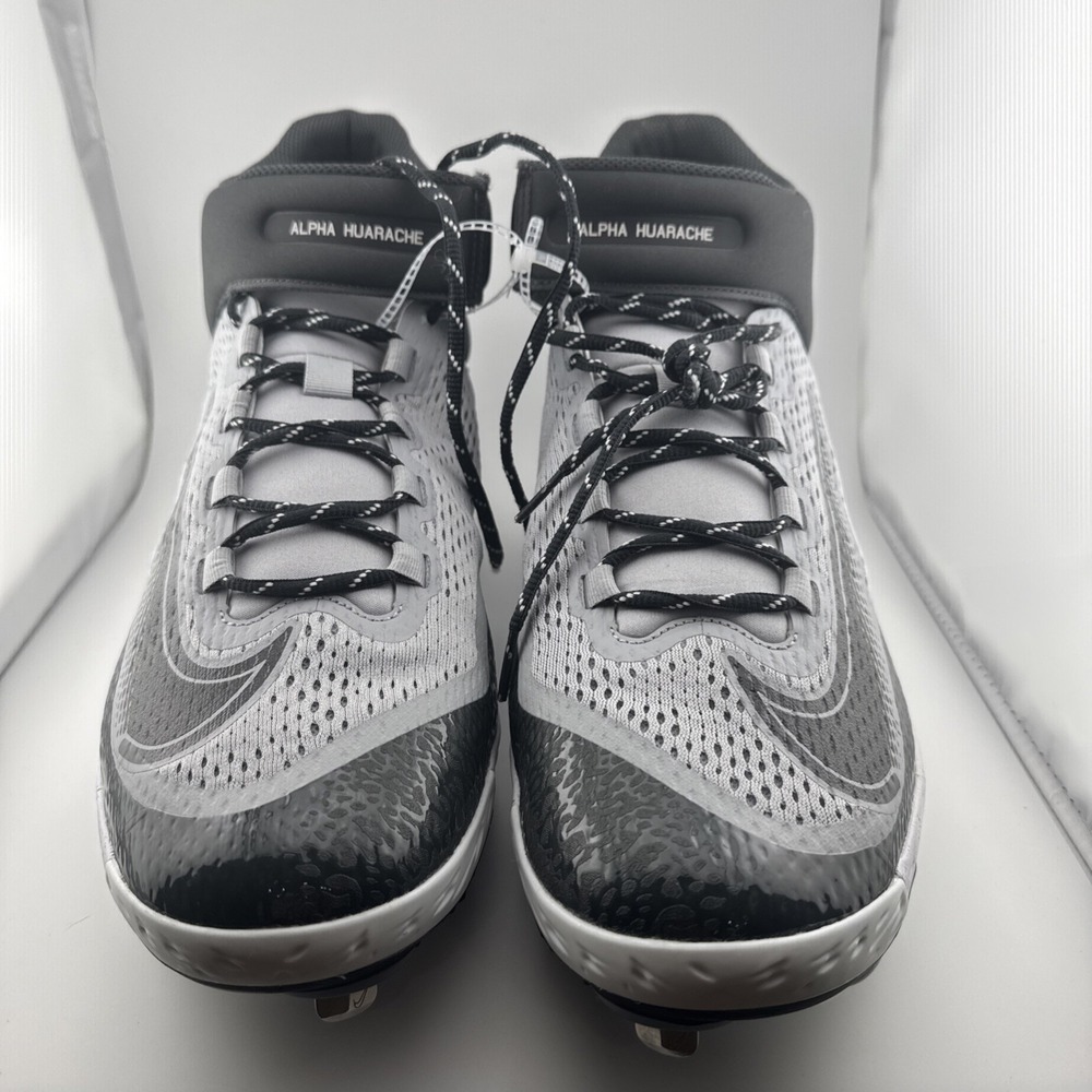 Nike Alpha Huarache Elite 4 Metal Baseball Cleats Black Gray DJ6520-002 Mens 16